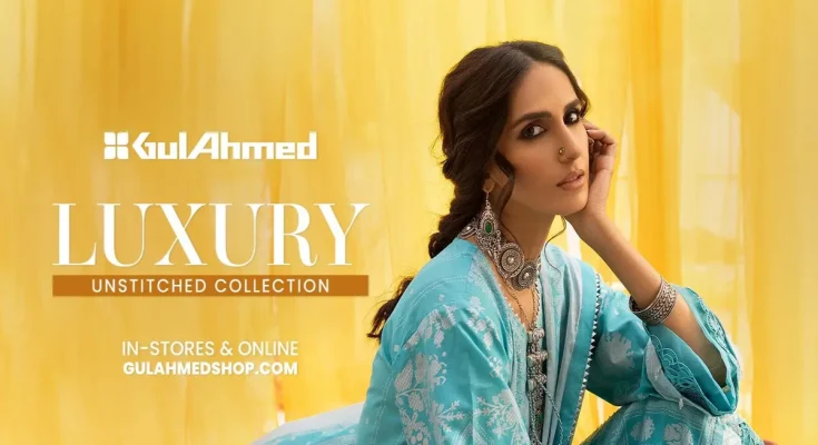 Gul Ahmed lawn collection sale with unstitched and embroidered suits at discounted prices in Pakistan