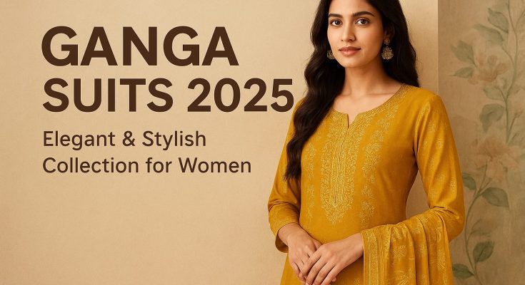 Ganga Suits 2025 collection featuring stylish lawn dresses with elegant designs and premium fabric