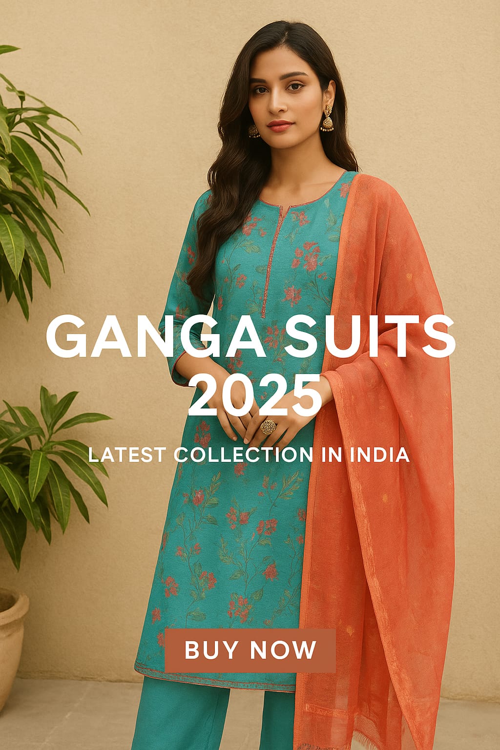 Latest Ganga Suits 2025 designer lawn collection with elegant prints and premium fabric for women in India