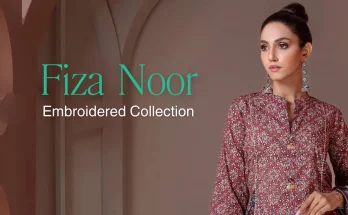 Fiza Noor embroidered lawn collection with unstitched 3-piece and digital printed suits in Pakistan