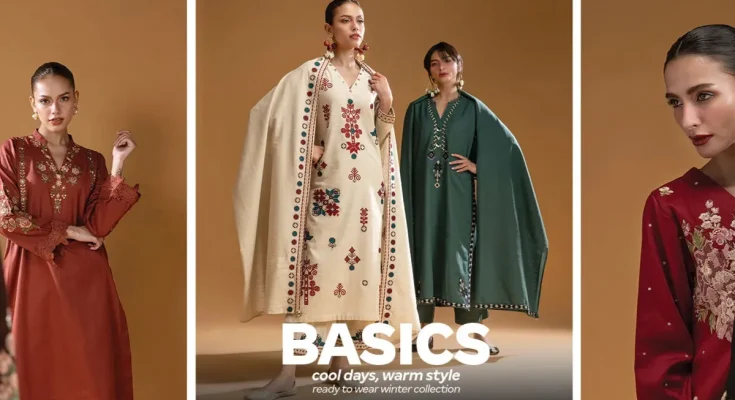 Khaadi winter sale featuring warm lawn and khaddar outfits for women