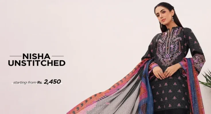 Nishat Linen winter lawn collection with unstitched printed and embroidered dresses on sale