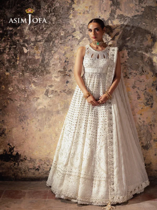 Asim Jofa bridal maxi dress styling showcasing a flowy wedding outfit with intricate embellishments ideal for brides