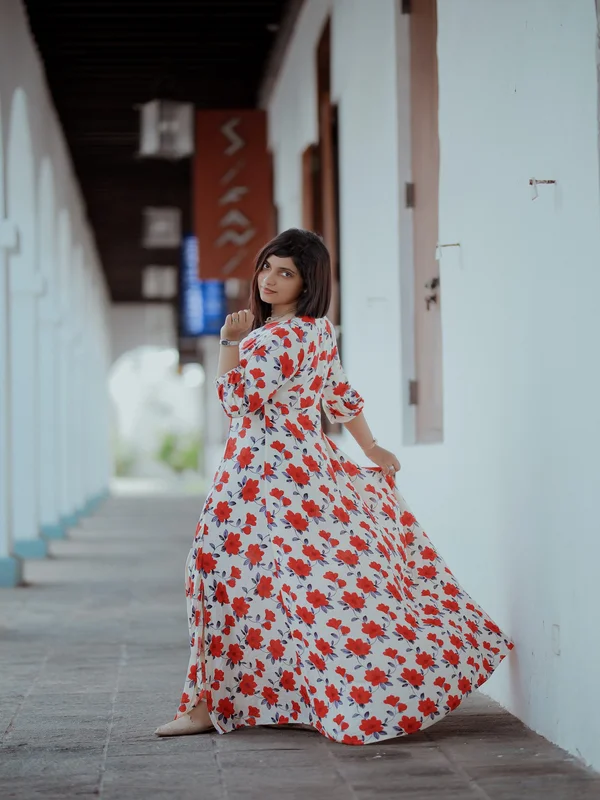 Trendy long frock dress design for girls with elegant style, perfect for parties and casual wear in 2025