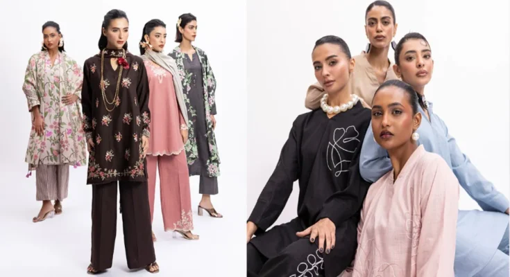 Khaadi sale discount lawn and khaddar collection with multi-shade prints